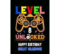 Great Grandson 8th Birthday Card (Gamer, Design 4) - From Nanna Grandad Greeting Blank Inside Envelope Included Gift Idea UK