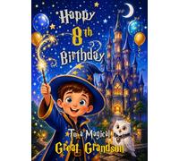 Great Grandson 8th Kids Birthday Card (Wizard Magic)