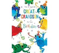 Great Grandson Birthday Card Frogs 9" x 6" Lovely Verse