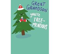 Great Grandson Christmas Card Tree-Mendous Xmas Tree - Funny Xmas Card