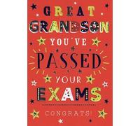 Great Grandson Exam Congratulations Card - You've Passed Your Exams Stars Embossed with a Foil Finish - by ICG