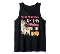 Great Grandson of the Birthday Girl Llama Birthday Party Tank Top