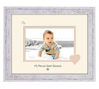Great Grandson Photo Frame My Precious Double Mounted Quality Gift 779F (Shabby Chic Frame Cream Mount Beige Inside)