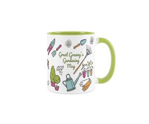 Great Grannys Gardening Mug - Garden Accessories & Tools Presents - White & Light Green Tea/Coffee Drinks Cup Mothers Day Gift