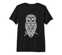 Great Gray Owl Line Art Birdwatcher Premium T-Shirt
