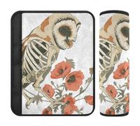 Great Gray Owl Skeleton Flower Indigo Shoulder Strap Padding,Protects Your Neck and Shoulders,Cute Seatbelt Cover for Truck Airplane Van accesorios para carro 2 pcs