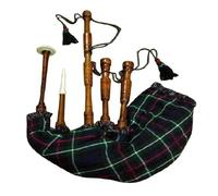 Great Highland Bagpipes Rosewood Natural Finish Tartan Bag Cover - Professional Pipers