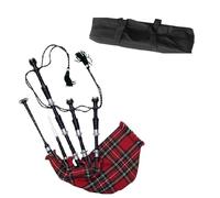 Great Highland Scottish Bagpipes Full Size with Tartan Cover & Carry Case (Black and Silver RoyalStewart)