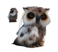 Great Horned Owl - Authentic Wildlife Owl, Soft Stuffed Animal, Hangable Realistic Doll with Loop Vivid Eye Design Pendant | Plush Soft Toy for Halloween Party Decor Bag Backpack Tree Wall Door