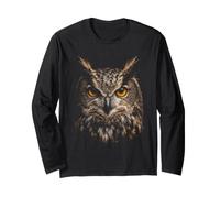 Great Horned Owl Face Forest Bird Wildlife Nature Owl Long Sleeve T-Shirt