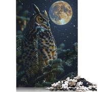 Great Horned Owl Under Moonlight Jigsaw Puzzles Puzzles for Adults Kids. 1000 Pieces Great Gifts Challenge Toy Educational Game Home Decoration for Adults& Kids Age 14 Years Up 1000pcs (40x28cm)