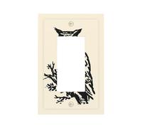 Great Horned Owl Vintage Light Switch Wall Plate Faceplate Cover Single Rocker 1 Gang Decorator Outlet Receptacle Covers for Home Kitchen Room Bathroom Decor
