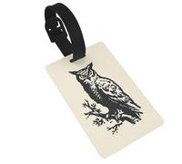 Great Horned Owl Vintage Luggage Tags Name Id Label Suitcase Tags, Ideal for Travel Cruise Backpacks Bag