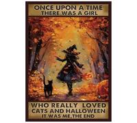 Great Jigsaw Puzzles for Adults 1000 Pieces Black Witch Once Upon A Time There was A Girl Who Really Loved Cats Halloween Wooden Challenging Puzzles Gift for Friends Family Home Decoration Puzzle