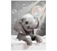 Great Jigsaw Puzzles for Adults 300 Pieces Cute Elephant Taking a Bubble Bath Puzzles for Adults Toys Gift Family Decoration Kids Puzzle