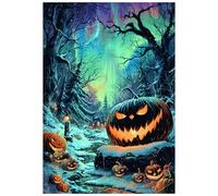 Great Jigsaw Puzzles for Adults 300 Pieces Halloween Pumpkins Forest Puzzles for Adults Gift for Friends Family Home Decoration Puzzle