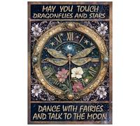 Great Jigsaw Puzzles for Adults 300 Pieces May You Touch Dragonflies and Stars Dance with Fairies and Talk to The Moon Puzzles for Adults Toys Gift Family Decoration Kids Puzzle