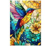 Great Jigsaw Puzzles for Adults 300 Pieces Stained Glass Hummingbird Challenging Puzzles for Adults Gift for Friends Family Home Decoration Puzzle