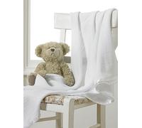 Great Knot Cellular 100% Cotton Blanket for kids (White, Pram 75x100cm)