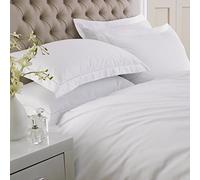 Great Knot Emperor collection Luxury 400 Thread Count Cotton Sateen Hotel Premium Quality Duvet Cover Set with Pillowcase 100% Egyptian Cotton Satin Quilt Bedding Sets (Single 137 x 200 cm, White)