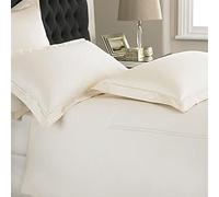 Great Knot Luxury 100% Egyptian Cotton Sateen Duvet Cover Set 400 Thread Count 2 Row Cord Hotel Quality Quilt Bedding Sets With Pillowcases (Ivory on Ivory, Double)
