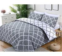 Great Knot Luxury Reversible Geo Duvet Cover Set Soft 100% Cotton Bedding Sets With Pillowcases Double King Super Sizes (Super King Bedding Set)