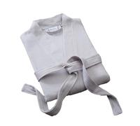 Great Knot Luxury Unisex Silver Kimono Waffle Bath Robes 100% Cotton Dressing Gown Hotel Quality Bathrobe (Small)
