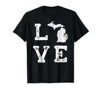 Great Lakes State Love Tee Michigan Vacations Camping Hiking T-Shirt
