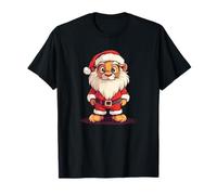 Great Lion in Santa Hat Roaring into The Holidays T-Shirt