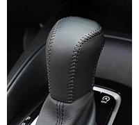 Great-luck Genuine Leather Automatic at Gear Shift Knob Cover Protector Trim,The car Interior Accessories(Black Stitches) for Toyota Avalon(2019 2020 2021 2022) Camry(2017-2020) Corolla/Corolla Cross