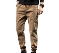 Great Men Trousers Ankle-banded Men Cargo Pants Mid Waist for Work
