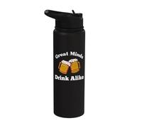 Great Minds Drink Alike Beer Drinker Craft Brew Stainless Steel Insulated Water Bottle