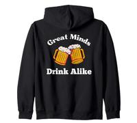 Great Minds Drink Alike Beer Drinker Craft Brew Zip Hoodie