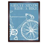 Great Minds Ride A Bike Art Print Framed Poster Wall Decor 12x16 inch