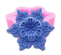 Great Mold 3D Snowflake Silicone Soap Molds for Soap Making Fondant Cake Decoration Molds DIY Handmade Chocolate Pastry Candy Silicone Mold (Snowflake-01)