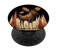 Great Moose in Forest Costume for Animals and Canada Lovers PopSockets Adhesive PopGrip
