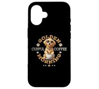 Great Morning Cute Golden Dog Drinking Hot Coffee Case for iPhone 16