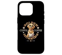 Great Morning Cute Golden Dog Drinking Hot Coffee Case for iPhone 16 Pro