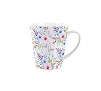 Great Nan Gift Mug - Blue and Purple Floral Design Small Latte Mug - Ceramic Tea/Coffee Cup Presents for Her