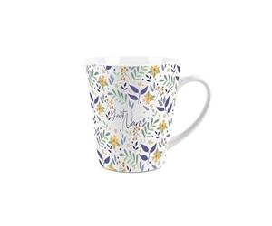 Great Nan Gift Mug - Yellow Floral Design Small Latte Mug - Ceramic Tea/Coffee Cup Presents for Her