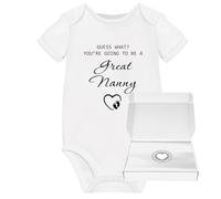 Great Nan Nanny Announcement Pregnancy Reveal Baby Coming Soon Born In 2025 2026 Due Grow Personalised Vest Onsie Clothing