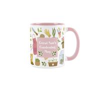 Great Nan's Garden Mug - Pink Tulip Flowers Gardening Gift - Tea/Coffee Drinks Cup Present