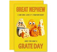 Great Nephew Cheesy Birthday Card - Large A5 Size - Cheese Funny Birthday Cards for Great Nephew