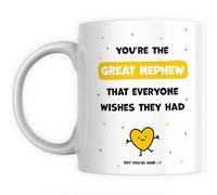 Great Nephew Gift Mug - You're The Great Nephew Everyone Wishes They Had - 11oz Ceramic Cup - Birthday, Christmas - Big Heartfelt, Sentimental Present