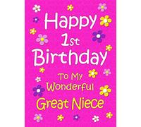 Great Niece 1st Birthday Card (Pink)