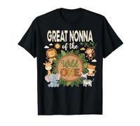 Great Nonna of The Wild One Safari First Birthday T-Shirt