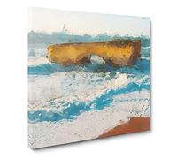 Great Ocean Road in Australia in Abstract Modern Canvas Wall Art Print Ready to Hang, Framed Picture for Living Room Bedroom Home Office Décor, 14x14 Inch (35x35 cm)