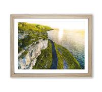 Great Orme In Llandudno Wales Painting Modern Art Framed Print | A2 Oak Framed Wall Art | Ready to Hang | Modern Historical Picture | Living Room Bedroom Lounge Office