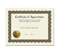 Great Papers! Ready-to-Use Certificates, Appreciation, 11 X 8.5, Ivory/Brown/Gold Colors with Brown Border, 6/Pack