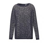 Great Plains Eloise Knit Round Neck Womens Jumper - Classic Navy/Peach Blush - M